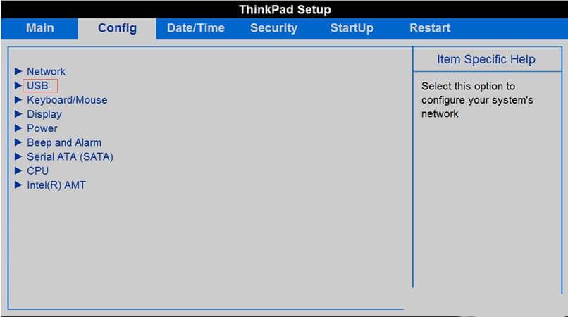 إعداد thinkpad