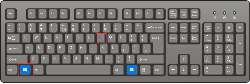 اضغط على المفاتيح Windows+i