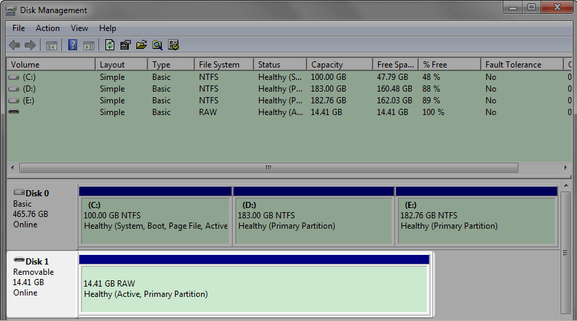 محركات الأقراص الأولية غير متوفرة مع chkdsk