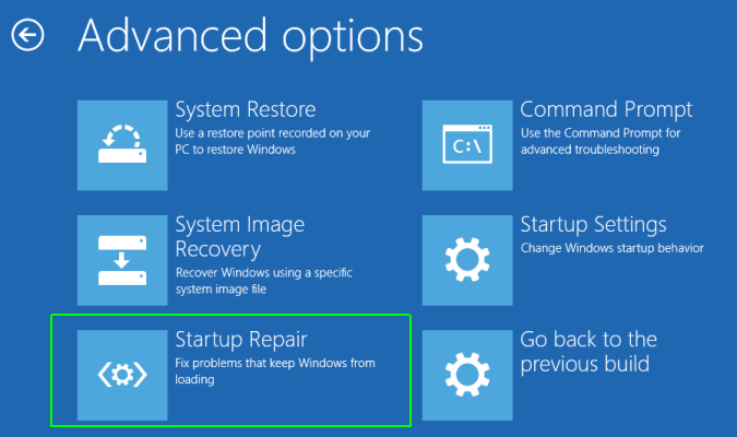 إصلاح بدء التشغيل في Windows