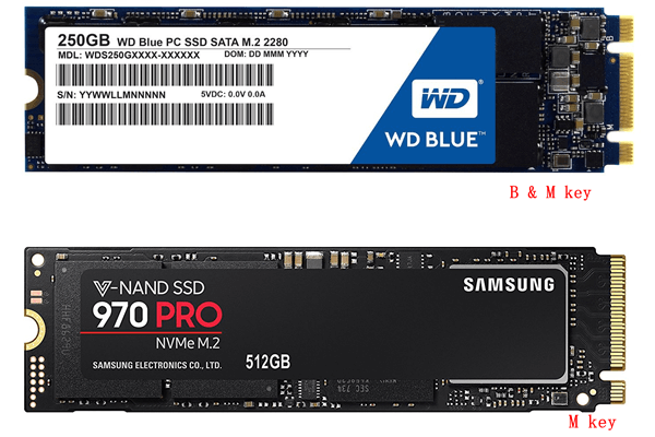 مفتاح وواجهة SSD M.2