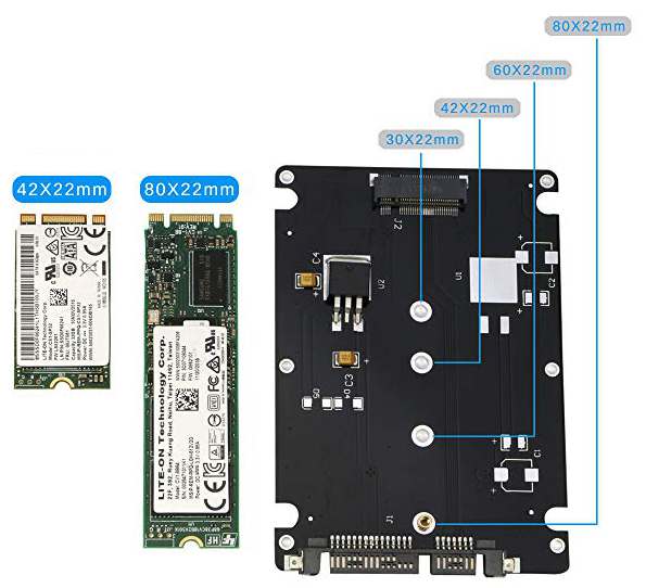 أبعاد SSD M.2