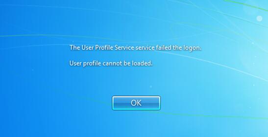 فشلت خدمة ملف تعريف مستخدم Windows 7 في تسجيل الدخول