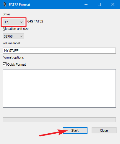 استخدم FAT32 Format لتهيئة بطاقة sd إلى fat32