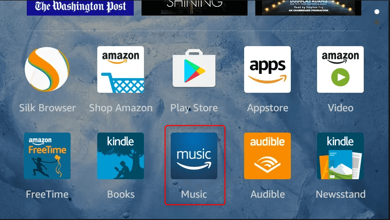 اضغط على الموسيقى على شاشة Kindle Fire