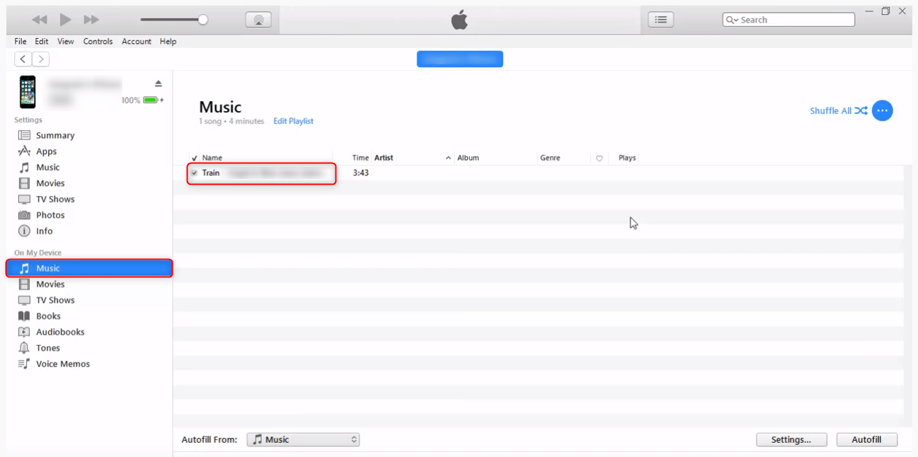 عرض الموسيقى المنقولة على iTunes