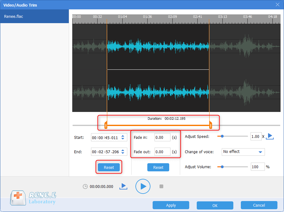 استخدم أدوات الصوت renee لتقطيع ملفات flac