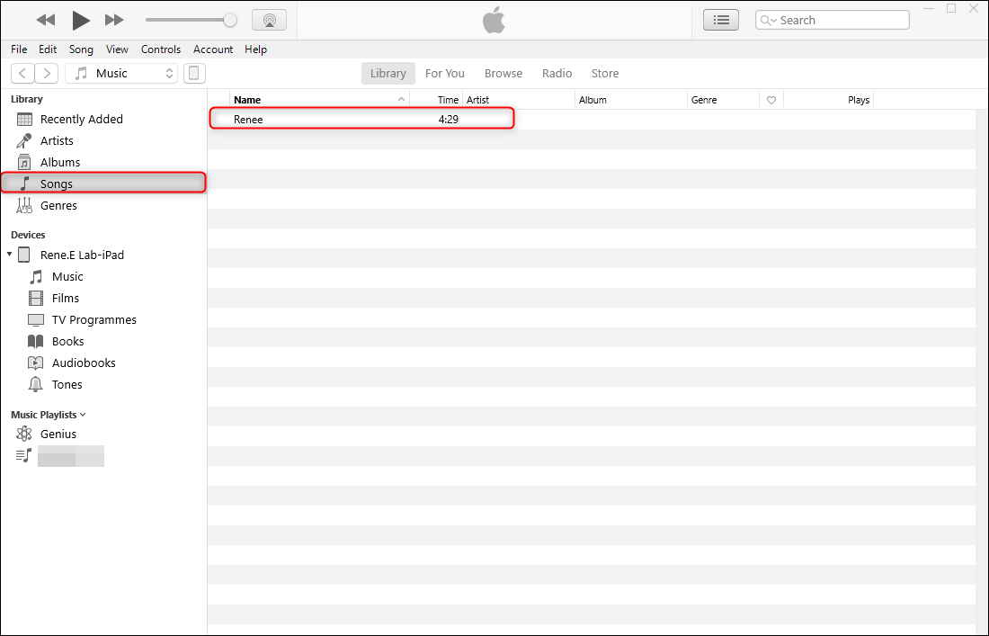 تحقق من الموسيقى المضافة في مكتبة itunes