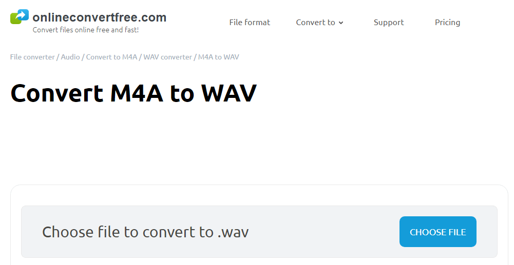 تحويل m4a إلى wav باستخدام المحول عبر الإنترنت مجاناً