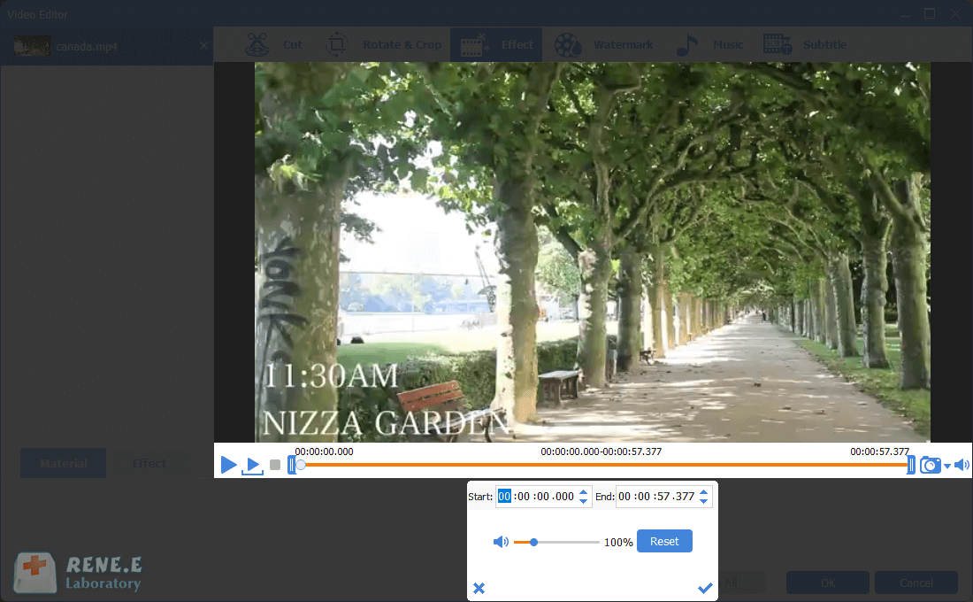 ضبط مستوى الصوت في برنامج Renee Video Editor Pro