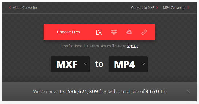 تحويل mxf إلى mp4 باستخدام برنامج التحويلات