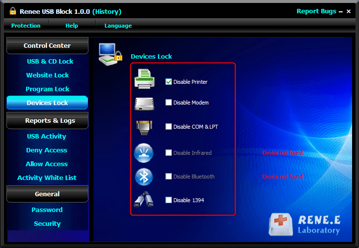 قفل لمنع اختراق البيانات من الأجهزة باستخدام كتلة USB من رينيه