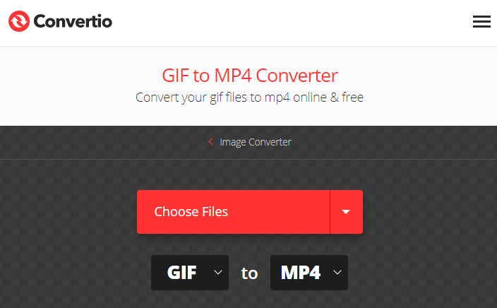 كيفية تحويل gif إلى mp4 على برنامج Convertio